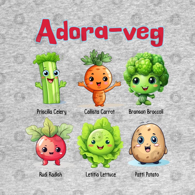 Adora-Veg Cute Kawaii Veggies Design by Luxinda